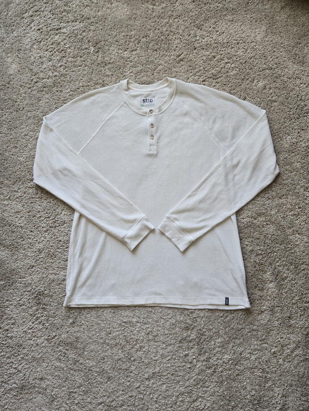 Stio Waffle Knit Henley Shirt Mens XL Thermal Pullover